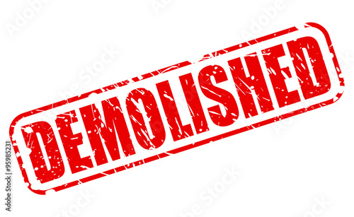 DEMOLISHED red stamp text