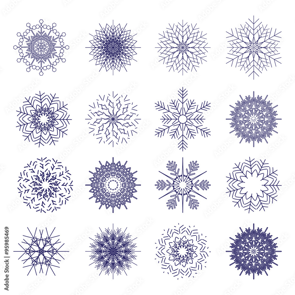 Snowflakes Vector Set