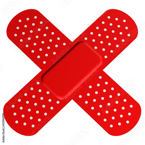 Two Crossed Red Bandages