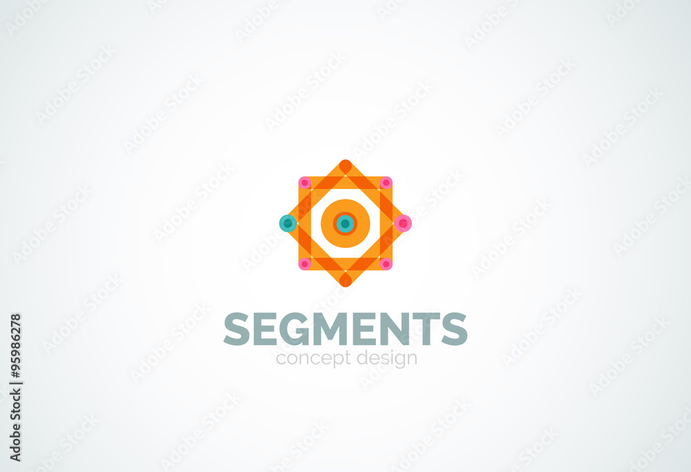 Vector outline minimal abstract geometric logo Vector outline minimal abstract geometric logo