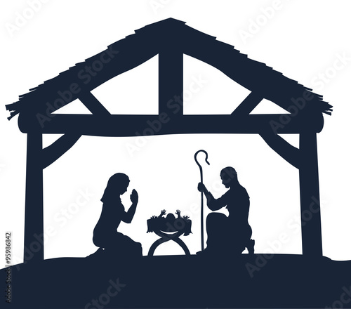 Nativity Christmas Scene Silhouettes