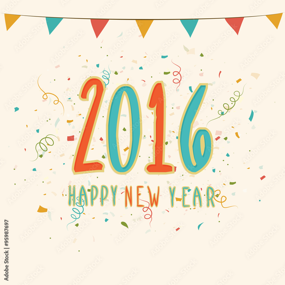 Greeting card for New Year 2016 celebration. Greeting card for New Year 2016 celebration.