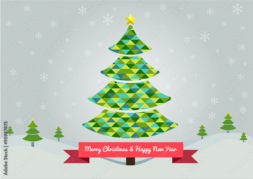 christmas tree in green colors abstract christmas tree in green colors abstract
