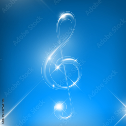 Vector shiny glass music note