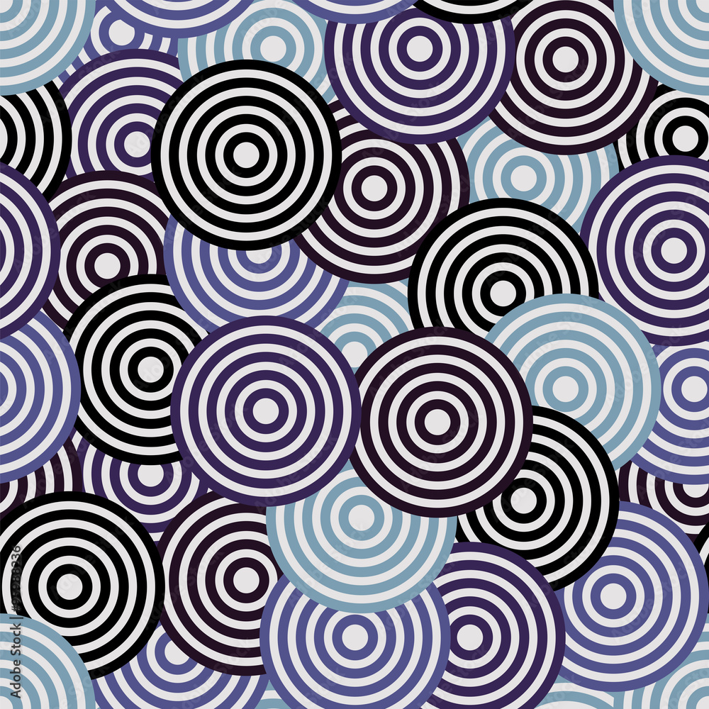 Different color circles seamless vector pattern design.