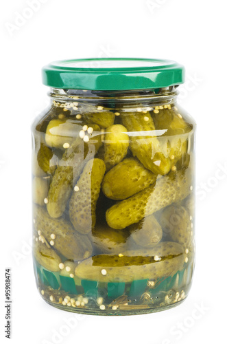 Glass jar with pickles
