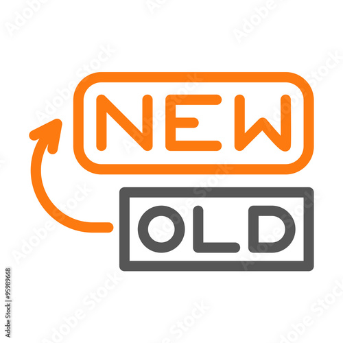 Old to new icon vector.