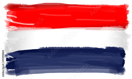 Mit Pinsel gemalte Niederländische Flagge