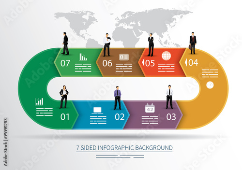 7 sided infographics background
