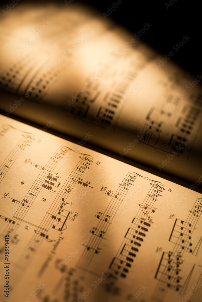 Naklejka premium Music notes background