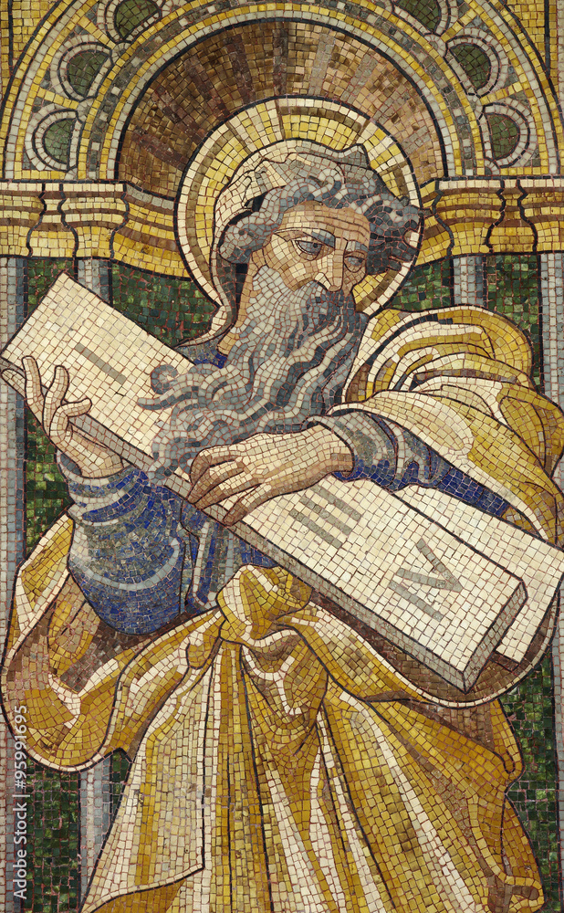Fototapeta premium Noah with the Ten Commandments (mosaic)