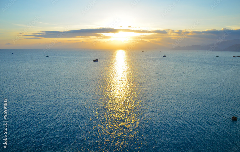 sunset on sea sunset on sea