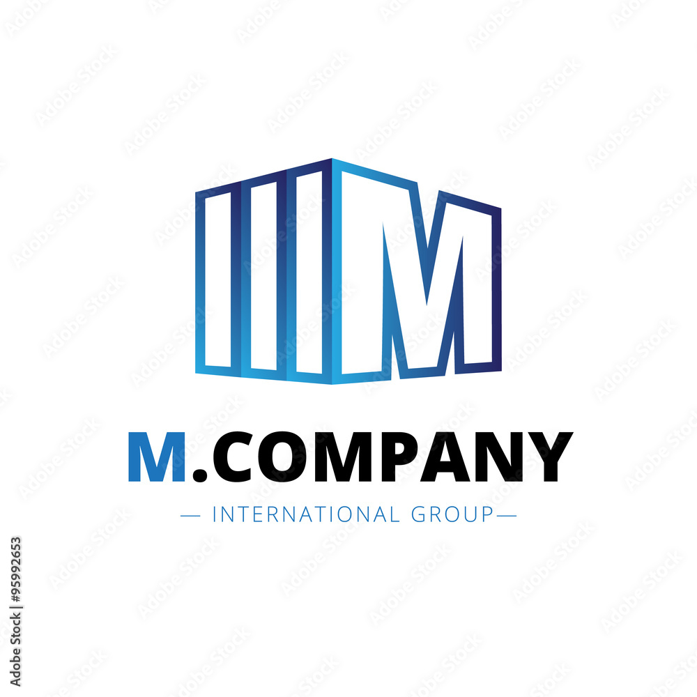 Vector trendy isometric M letter logo Vector trendy isometric M letter logo