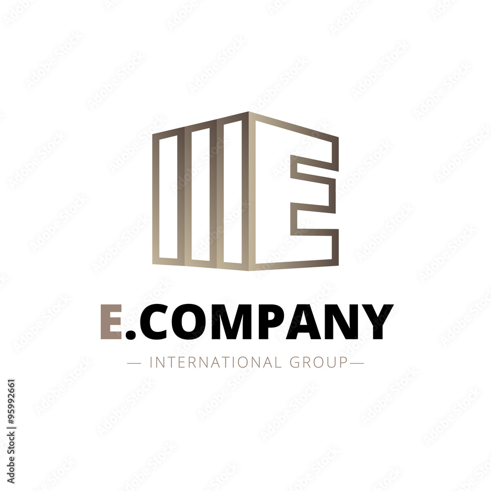 Vector trendy isometric E letter logo Vector trendy isometric E letter logo