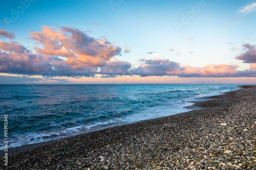 Early morning on the sea near Gagra, Abkhazia.
