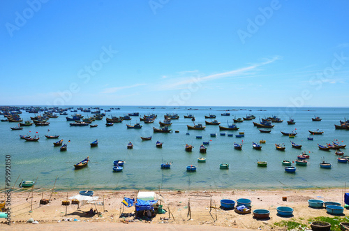 Fishing village in Mui Ne, Vietnam, Southeast Asia © leekhoailang