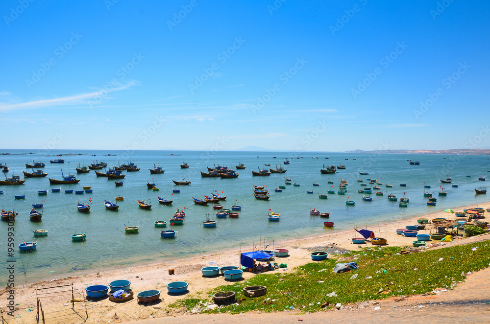 Fishing village in Mui Ne, Vietnam, Southeast Asia