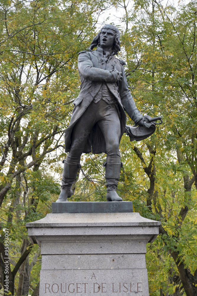 Fototapeta premium Statue, Rouget de Lisle, Choisy le Roi, 94, Val de Marne
