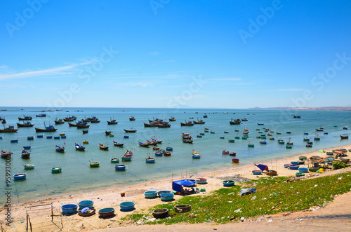 Fishing village in Mui Ne, Vietnam, Southeast Asia © leekhoailang