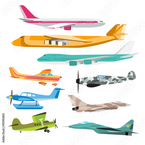 Civil aviation travel passanger air plane vector illustration