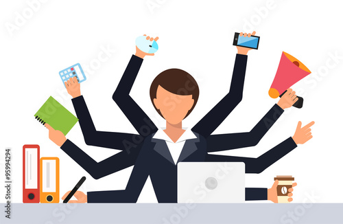 Office job stress work vector illustration