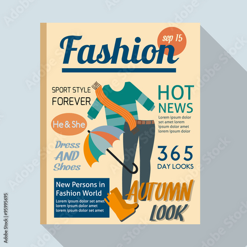 Fashion magazine with casual clothing. 