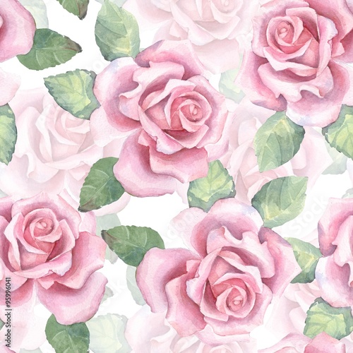 Beautiful buds. Watercolor roses pattern 1