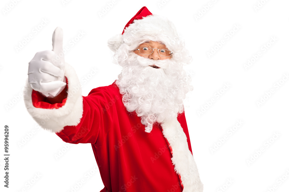 Santa Claus giving a thumb up Santa Claus giving a thumb up