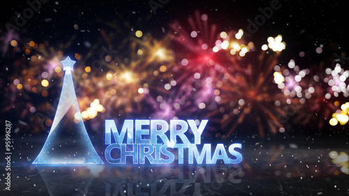 merry christmas sign and fi...