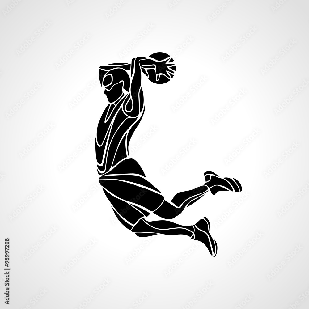 Basketball player. Slam Dunk Silhouette Basketball player. Slam Dunk Silhouette
