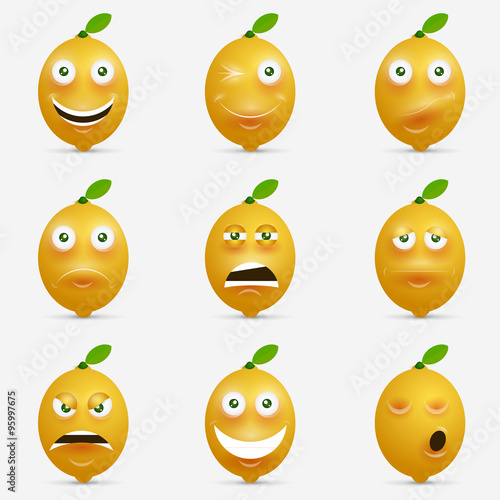 Design inspiration with cartoon lemon