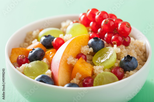 healthy breakfast quinoa with fruits berry nectarine blueberry g