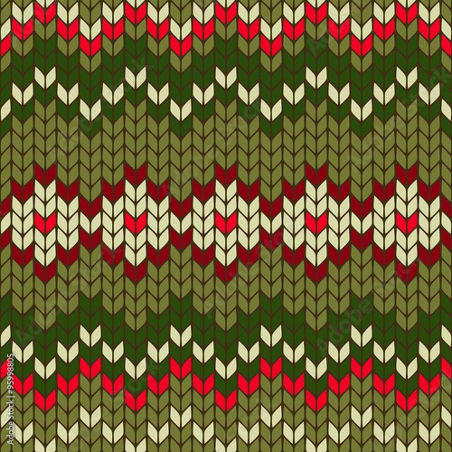 color knitted Christmas seamless pattern.