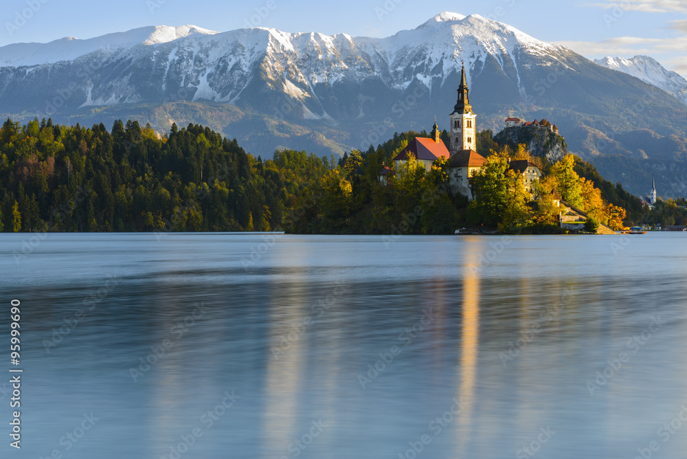 Church on Island in Lake Bled, Slovenia Church on Island in Lake Bled, Slovenia