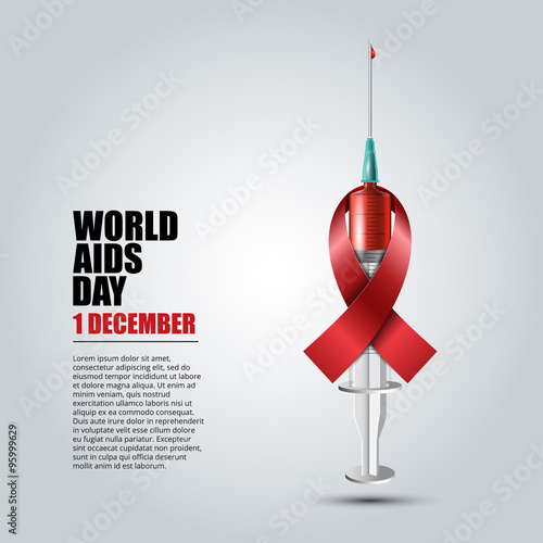 World Aids Day concept. Red ribbon.