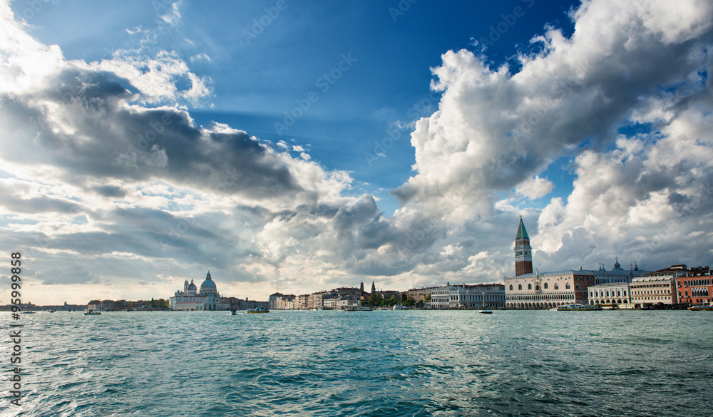 Dramatic clouds above a Venice cityscape