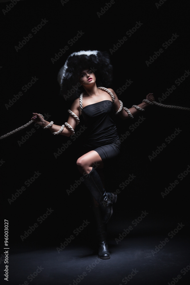 elegant woman in black