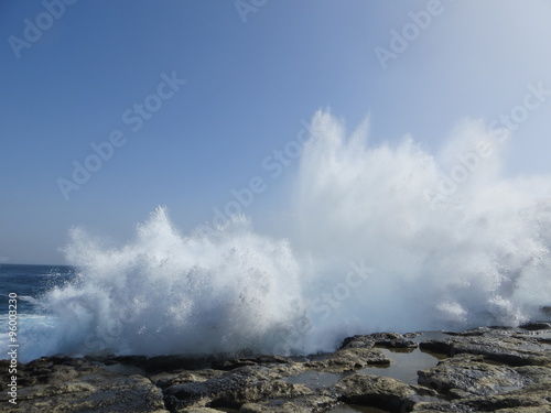 Sea waves on Malta / Water splash of sea waves on Malta