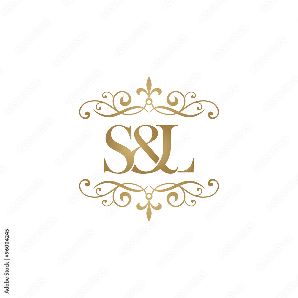 S&L Initial logo. Ornament ampersand monogram golden logo Stock Vector ...
