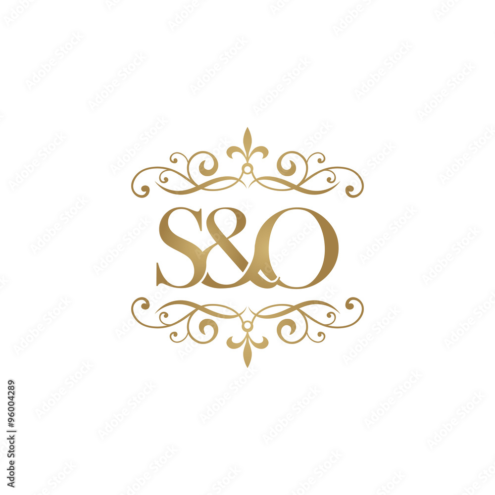 S O Initial Logo Ornament Ampersand Monogram Golden Logo Stock Vector Adobe Stock
