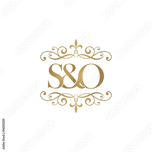 S O Initial Logo Ornament Ampersand Monogram Golden Logo Stock Vector Adobe Stock