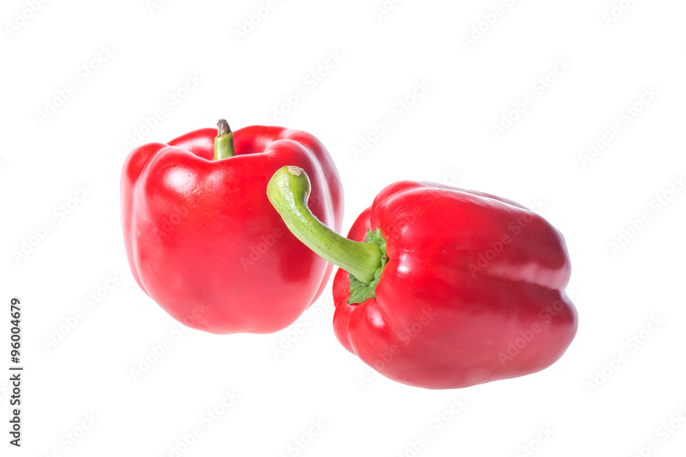 red bell pepper isolated on white background red bell pepper isolated on white background