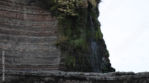 Waterfall St Audries Bay beach Somerset England uk near Watchet photo