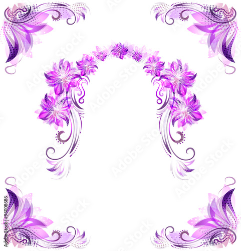 Frame elements in luxury style.  vector love background  