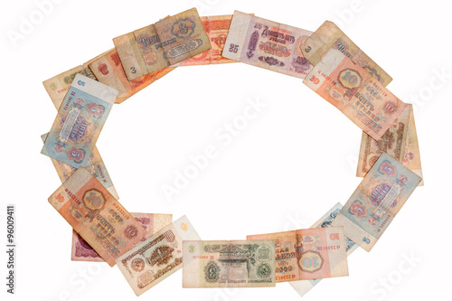 Рамка из старых советских денег 
