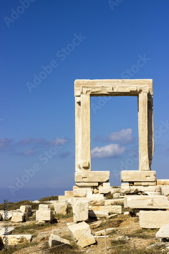 Gate of Apollon Temple in Naxos island, Greece