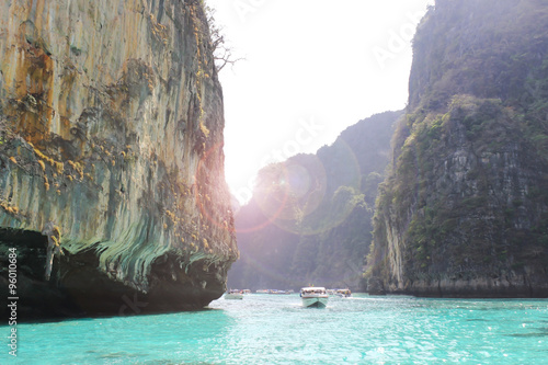  Pilae bay view at Phi Phi island in Krabi Thailand.