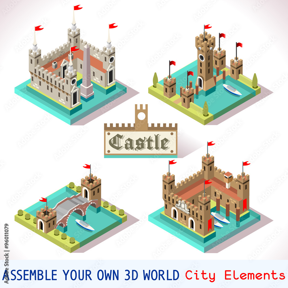 Fototapeta premium Castle 03 Tiles Isometric
