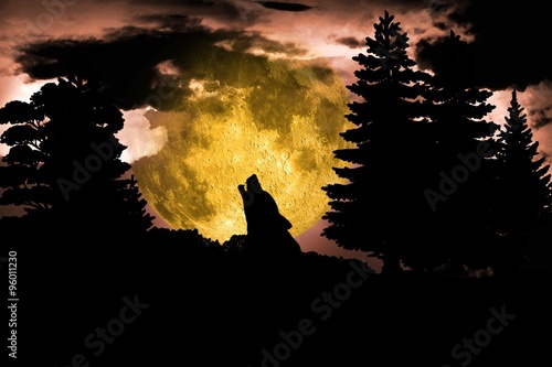 Howling Wolf and Moon