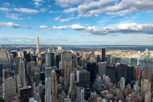 Overview of New York City with Blue Sky and Clouds © XtravaganT